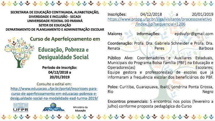 imagem contendo informações sobre o curso