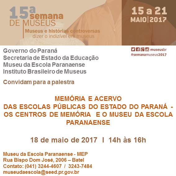 imagem do convite da 15ª semana de museus