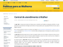 pagina inicial do site da central de atendimento a mulher