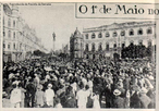 Manifestação operária em 1919 no Rio de Janeiro. Reproduzida da Revista da Semana. <br> <br> Palavras-chave: Datas Especiais. 1º de Maio. Dia do Trabalhador. Manifestação no Rio de Janeiro.