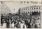 Manifestao operria em 1919 no Rio de Janeiro. Reproduzida da Revista da Semana. <br> <br> Palavras-chave: Datas Especiais. 1 de Maio. Dia do Trabalhador. Manifestao no Rio de Janeiro.